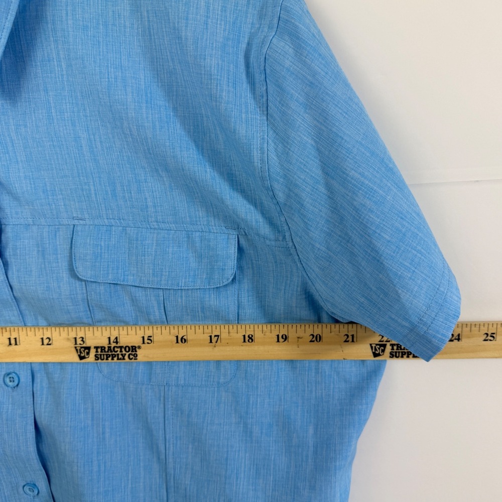 Magellan Outdoors Women's 2XL Blue Fish Gear Vented Fishing Shirt Short Sleeve - Picture 5 of 9